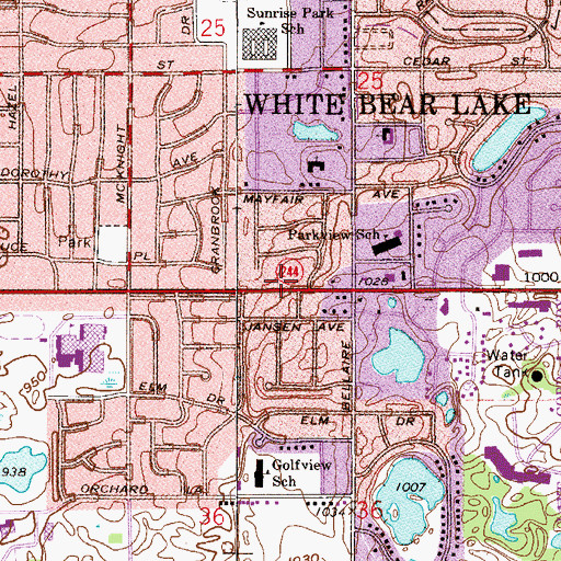 Topographic Map of Saint Anne's Academy, MN