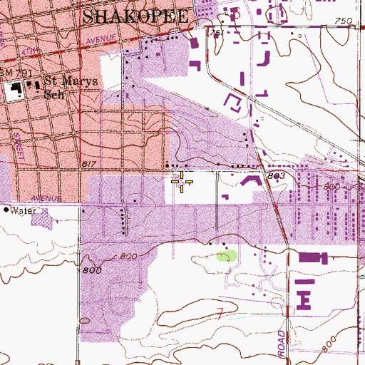Topographic Map of Pearson Elementary School, MN
