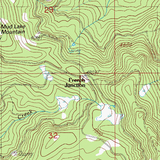 Topographic Map of French Junction, OR