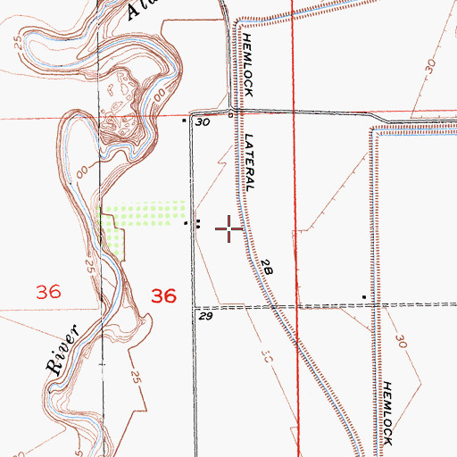 Topographic Map of Hemlock Lateral Two B, CA