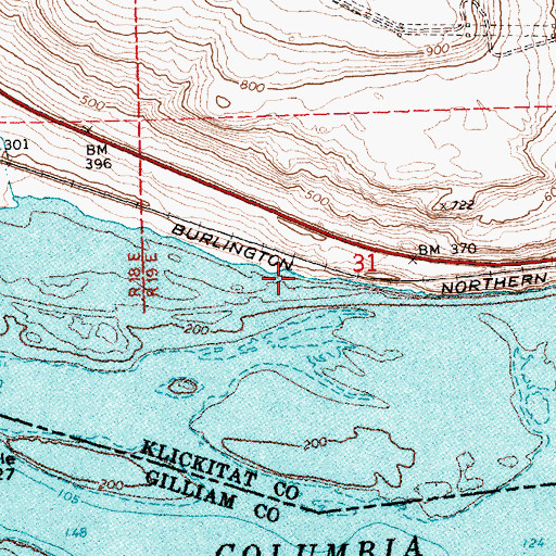 Topographic Map of Rock Creek Treaty Fishing Access Site, WA