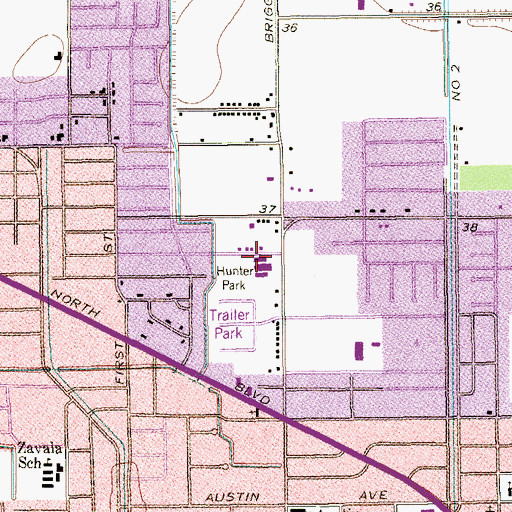 Topographic Map of Calvary Christian School, TX