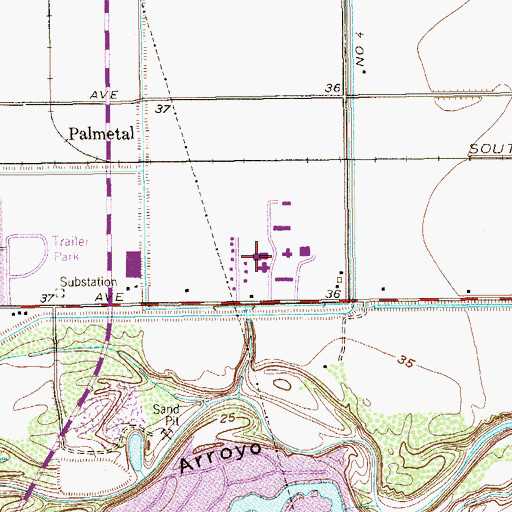 Topographic Map of Valley Baptist Academy, TX