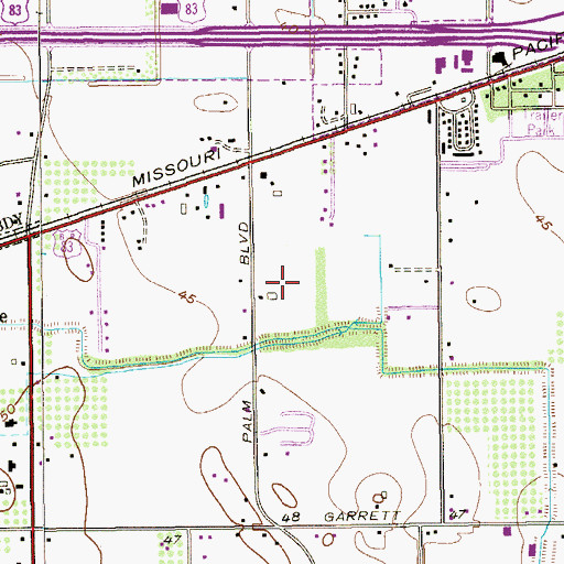 Topographic Map of Moises Vela Middle School, TX