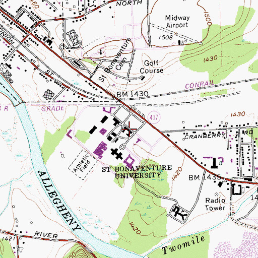 Topographic Map of Devereux Hall, NY