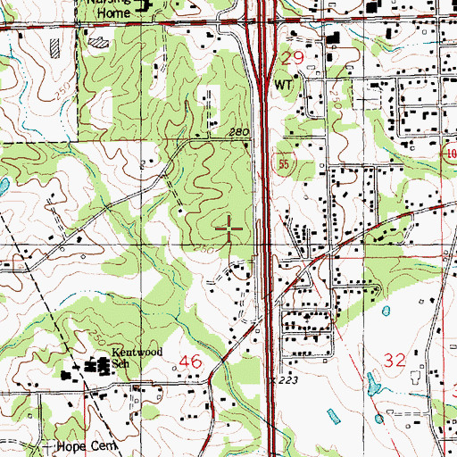 Topographic Map of O W Dillon Memorial Elementary School, LA