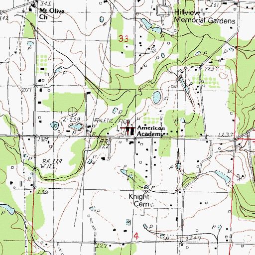 Topographic Map of Bens Ford Christian School, LA