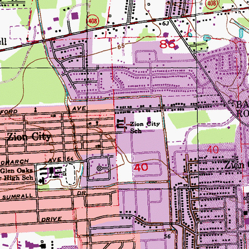 Topographic Map of Can Academies School of East Baton Rouge, LA