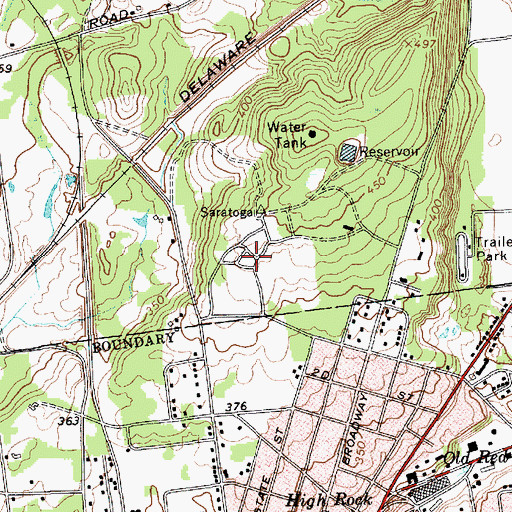 Topographic Map of McCellan Hall, NY