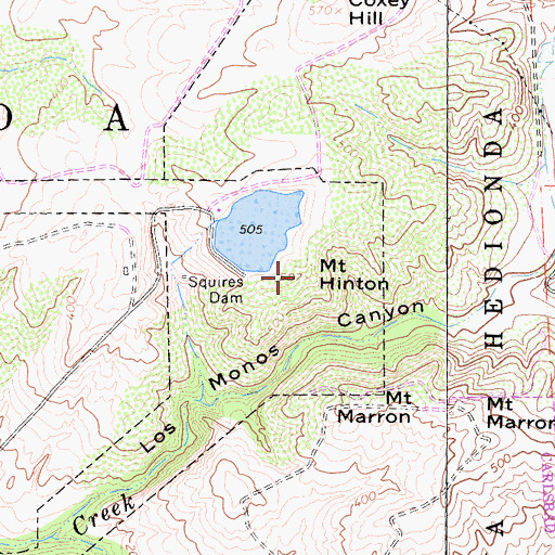 Topographic Map of Mount Hinton, CA