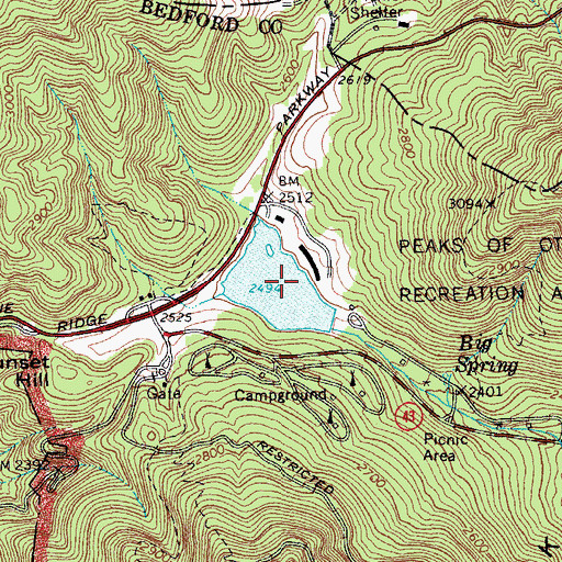 Topographic Map of Abbott Lake, VA