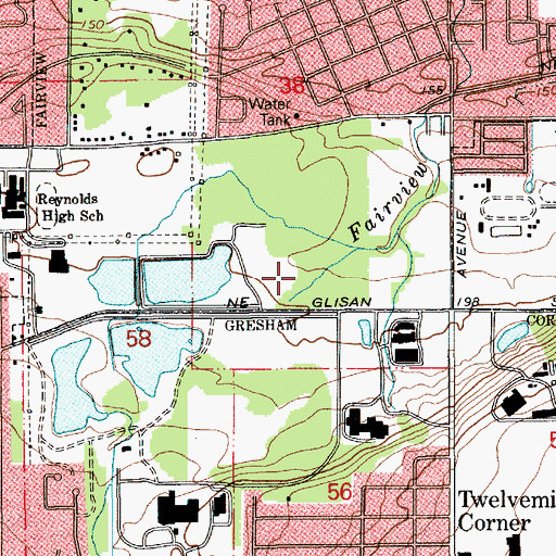 Topographic Map of Woodland Elementary School, OR