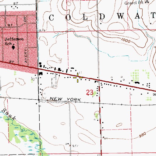 Topographic Map of Interchange 13, MI