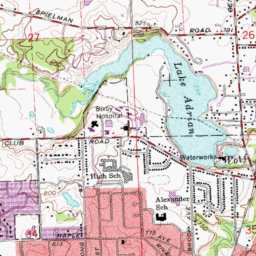 Topographic Map of Christ Episcopal Church, MI