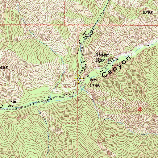 Topographic Map of Holy Jim Canyon, CA