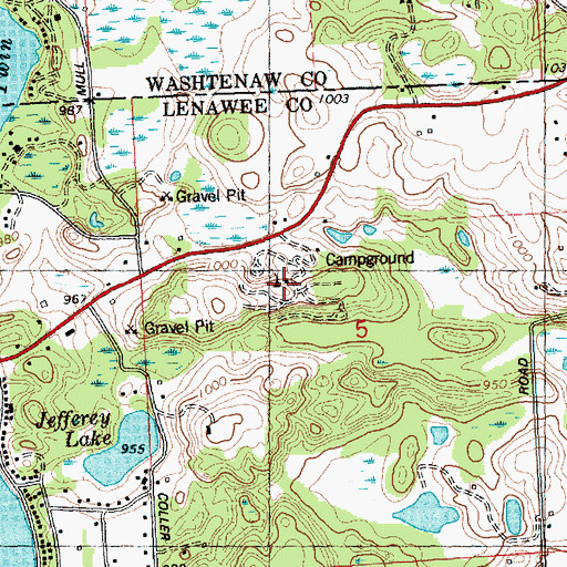 Topographic Map of Jado Park Campground, MI