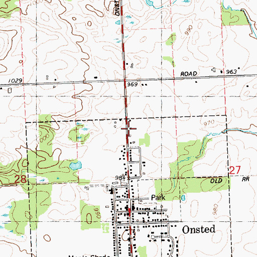 Topographic Map of Onsted Health Clinic, MI