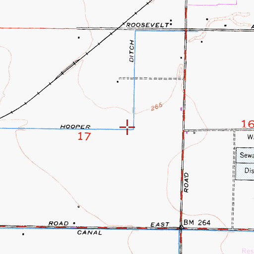 Topographic Map of Hooper Ditch, CA
