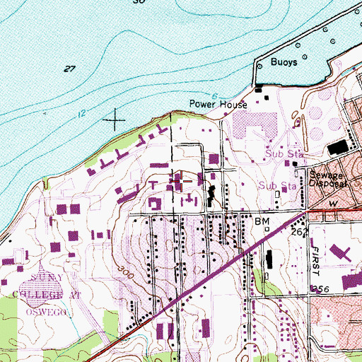 Topographic Map of Park Hall, NY