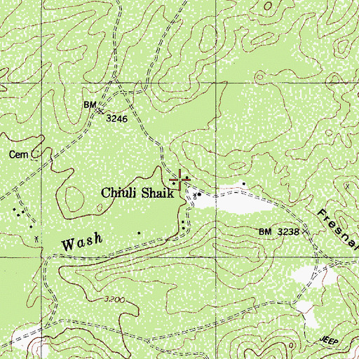 Topographic Map of Chiuli Shaik, AZ