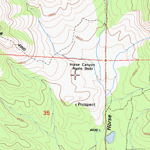 Topographic Map of Horse Canyon Agate Beds, CA