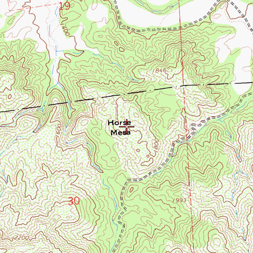 Topographic Map of Horse Mesa, CA