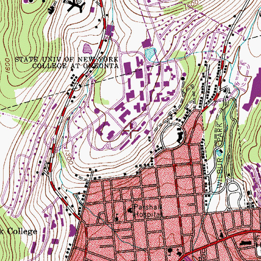 Topographic Map of Morris Hall, NY