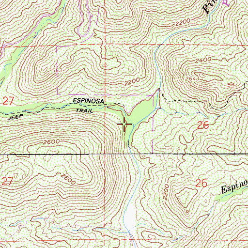 Topographic Map of Horsethief Canyon, CA