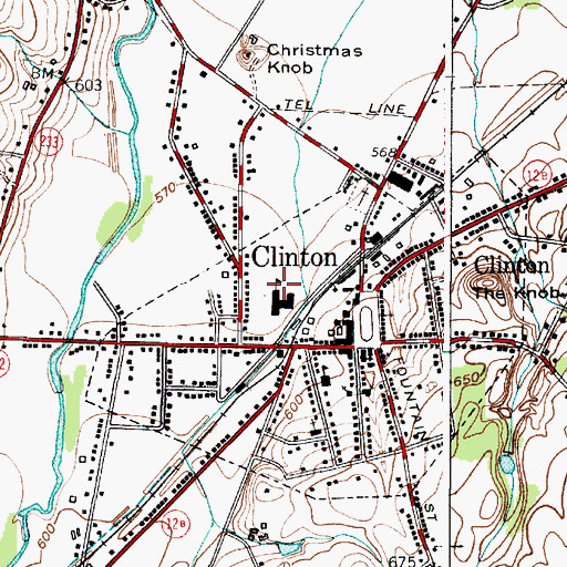 Topographic Map of Clinton High School, NY