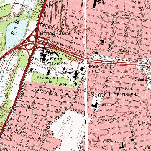 Topographic Map of Kellenberg Hall, NY