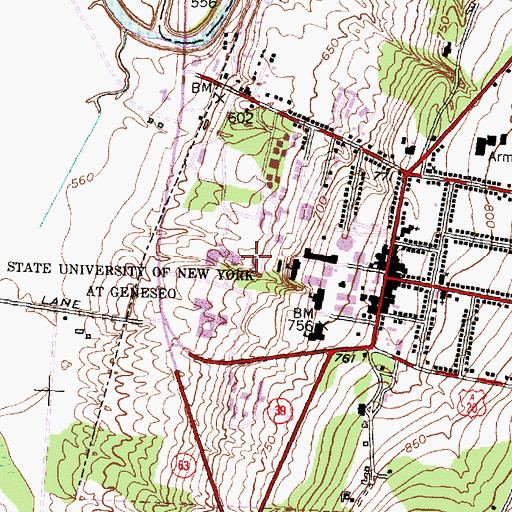 Topographic Map of Carl L Schrader Sports And Recreation Center, NY