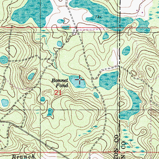 Topographic Map of Bonnet Pond, FL