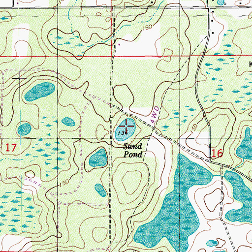 Topographic Map of Sand Pond, FL