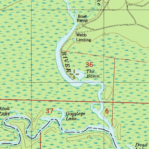 Topographic Map of The Basin, FL
