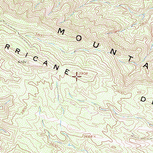 Topographic Map of Hurricane Deck, CA