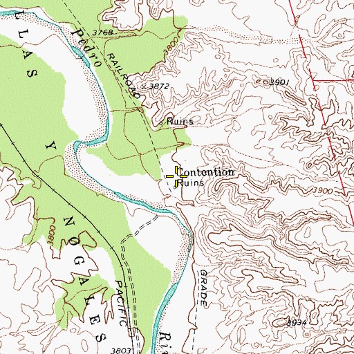 Topographic Map of Contention, AZ
