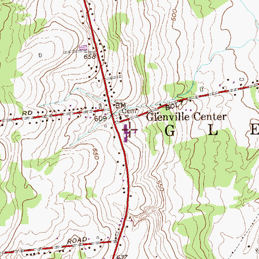 Topographic Map of Glendaal School, NY