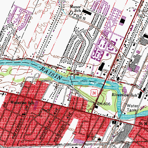 Topographic Map of Veterans Park, MI