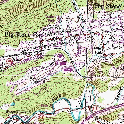 Topographic Map of Wellmont Lonesome Pine Hospital, VA