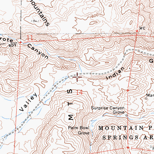 Topographic Map of Indian Valley, CA