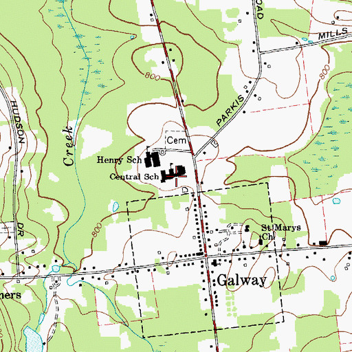 Topographic Map of Galway High School, NY