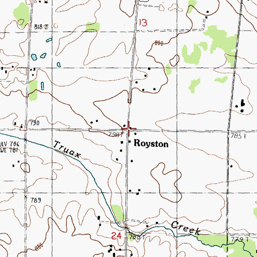 Topographic Map of Royston Post Office (historical), MI