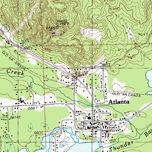 Topographic Map of Atlanta Bible Church, MI