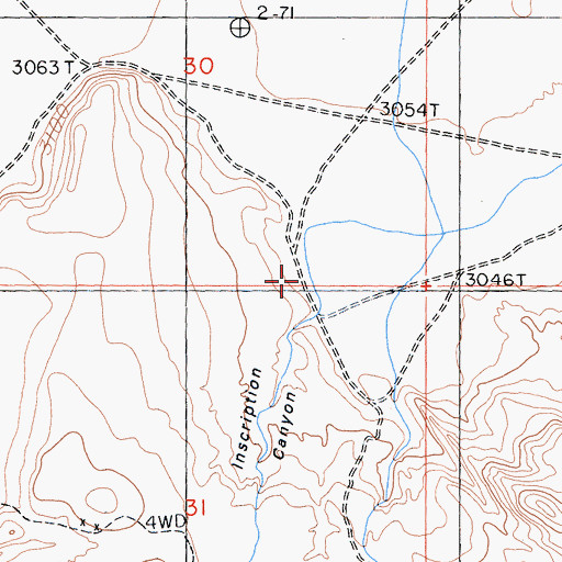 Topographic Map of Inscription Canyon, CA