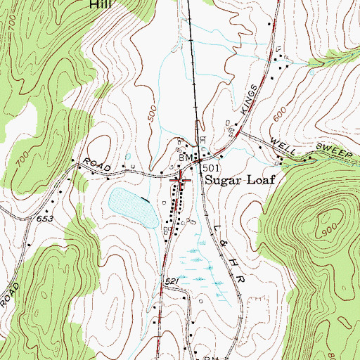 Topographic Map of Sugar Loaf Methodist Church, NY