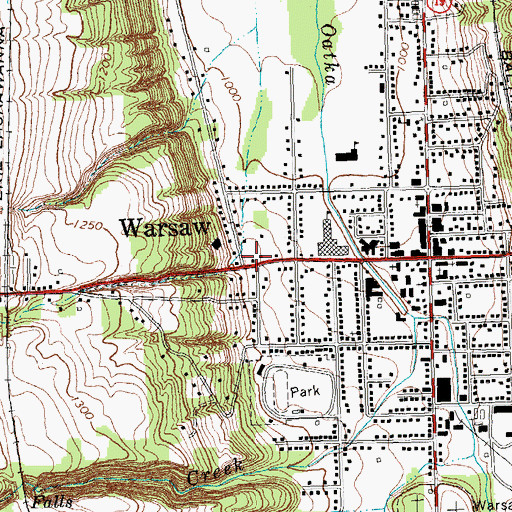 Topographic Map of Wyoming County Veterans Club, NY