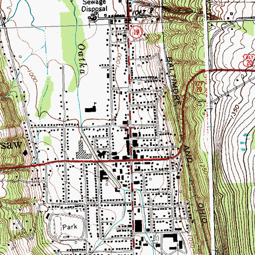 Topographic Map of First Methodist Church, NY