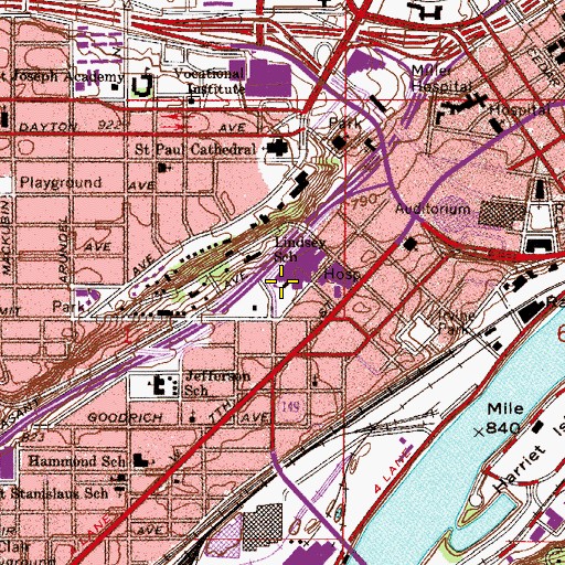 Topographic Map of Children's Hospitals and Clinics of Minnesota - Saint Paul, MN