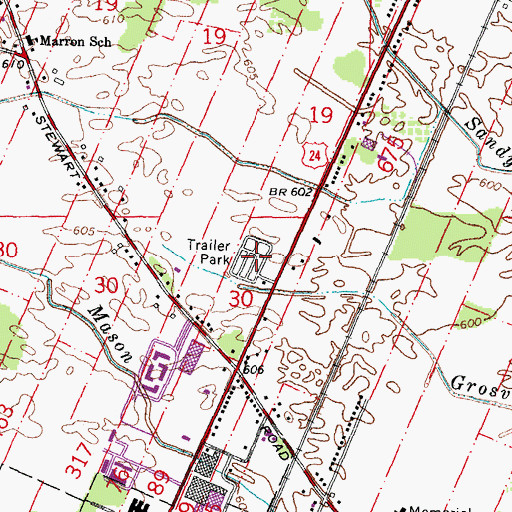 Topographic Map of Shamrock Mobile Home Village, MI