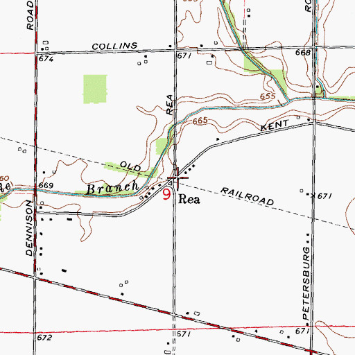 Topographic Map of Rea Station (historical), MI